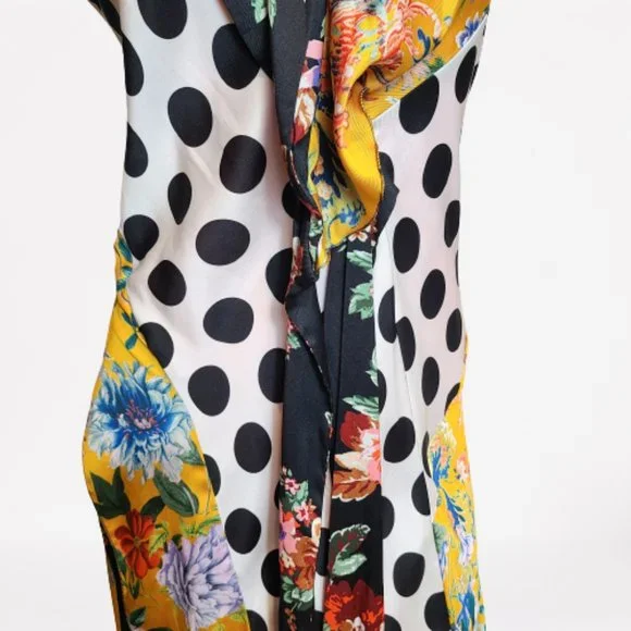 ZARA FLORAL PRINT POLAK DOT AND PATCHWORK DRESS - STUNNING - SIZE S - Picture 14 of 16